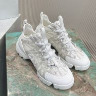 Dior D-Connect Sneakers Women Reve d'Infini Motif Technical Fabric White/Grey