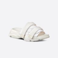 Dior D-Wander Slides Women Camouflage Technical Fabric White