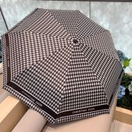 Dior Mini Unbrella Micro Houndstooth Motif Polyester Black