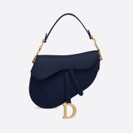 Dior Saddle Bag Grained Calfskin Navy Blue
