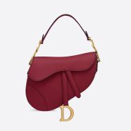 Dior Saddle Bag Grained Calfskin Red