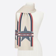 Dior Scarf DiorAlps Motif Wool and Cashmere White