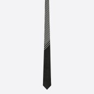 Dior Tie Striped Oblique Motif Silk Black