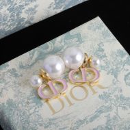 Dior Tribales Earrings Metal, Pearls and Lacquer Gold/Purple