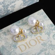 Dior Tribales Earrings Metal, Pearls and Lacquer Gold/White