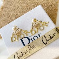 Dior Tribales Earrings Metal, White Crystals And White Resin Pearls Gold