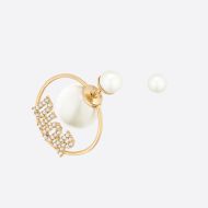 Dior Tribales Earrings Metal, White Resin Pearls and White Crystals Gold
