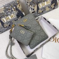 Dior Caro Multifunctional Pouch Cannage Calfskin Sky Blue