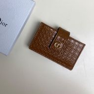 Lady Dior Card Holder Cannage Calfskin Coffee