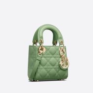 Micro Lady Dior Bag Cannage Lambskin Green