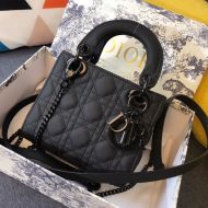Mini Lady Dior Bag Ultramatte Calfskin Black