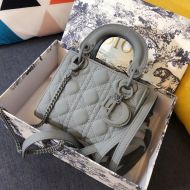 Mini Lady Dior Bag Ultramatte Calfskin Grey