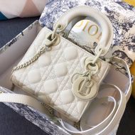 Mini Lady Dior Bag Ultramatte Calfskin White