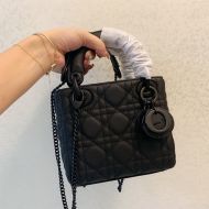 Mini Lady Dior Bag Ultramatte Cannage Calfskin Black