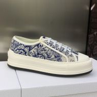Walk'N'Dior Platform Sneakers  Unisex Jardin d'Hiver Motif Canvas Blue
