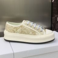 Walk'N'Dior Platform Sneakers Unisex Jardin d'Hiver Motif Canvas Gold