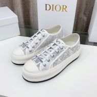Walk'N'Dior Platform Sneakers Unisex Jardin d'Hiver Motif Canvas Grey